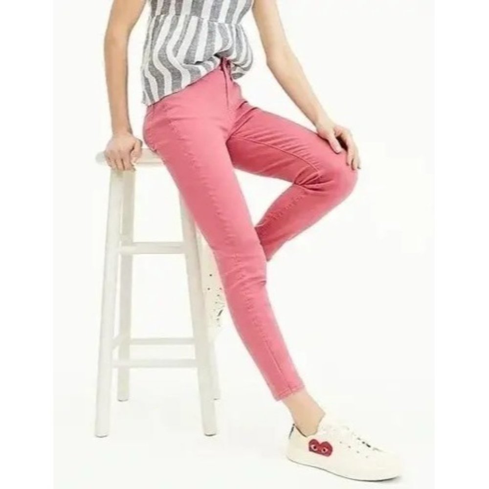 J.Crew Toothpick 30 Ankle Pink Skinny Mid Rise Stretch Crop Ankle Trouser Pants